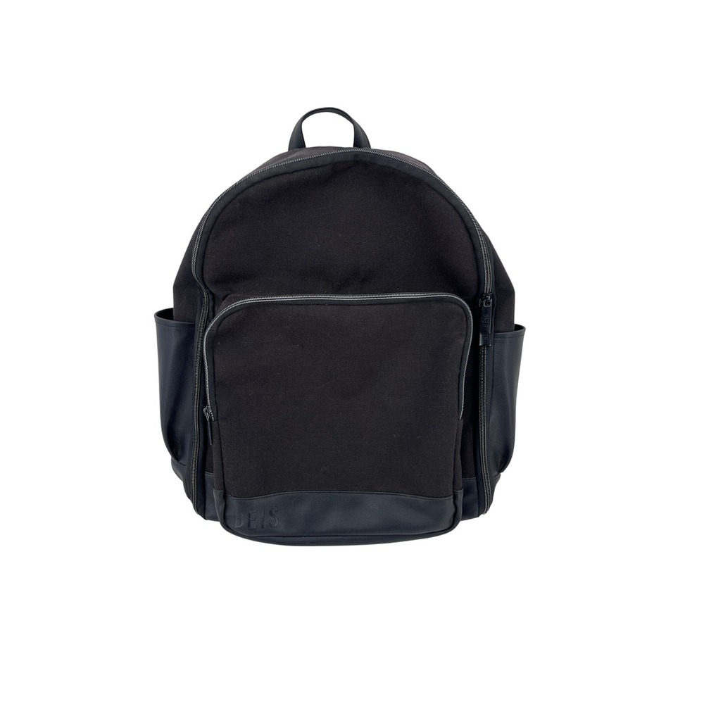 BEIS The Travel Backpack Black Commuter with Side Pockets Carry On